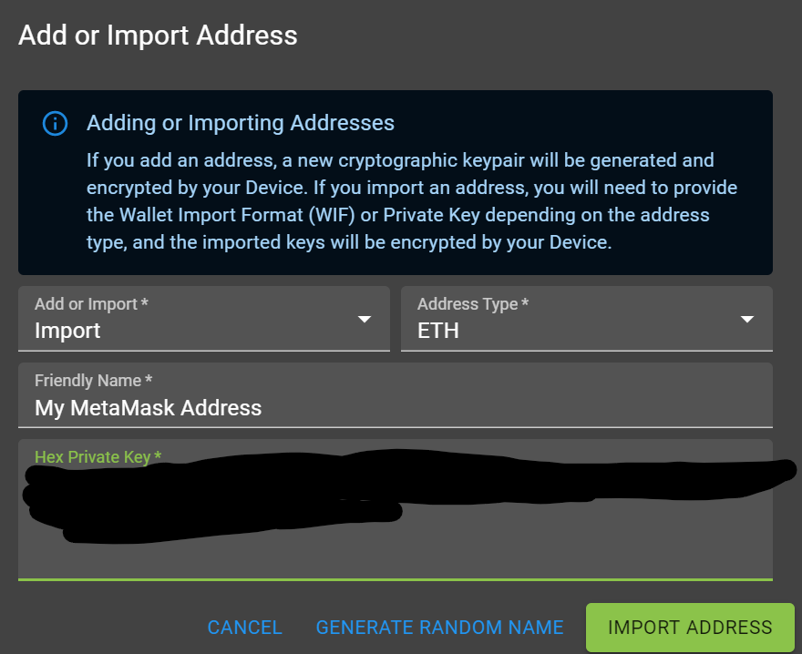 how to import without a private key metamask