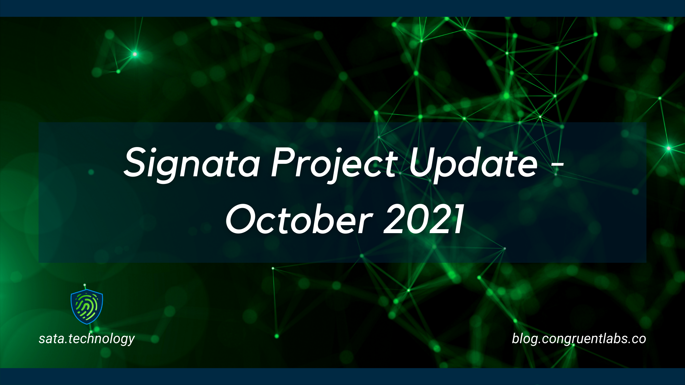 Signata Project Update - October 2021